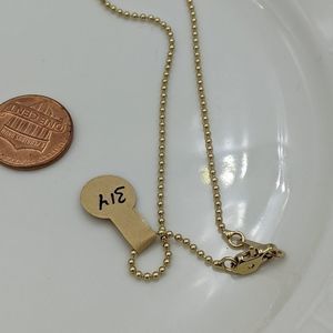 Vintage 14kt Gold Plated Ball Chain Necklace NEW